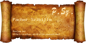 Pacher Szibilla névjegykártya